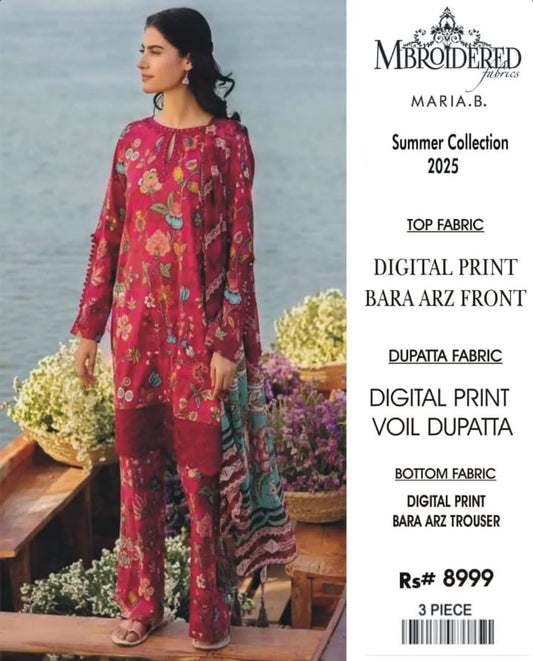 3 Piece Un-Stitched Printed Lawn Suit